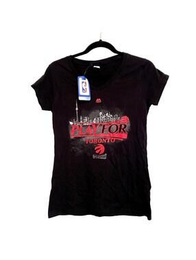 Toronto Raptors T-Shirt Women's Black NBA Basketball Jersey Tee New Size Medium
